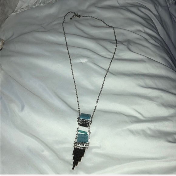 Long Blue/Silver Necklace - Picture 1 of 2